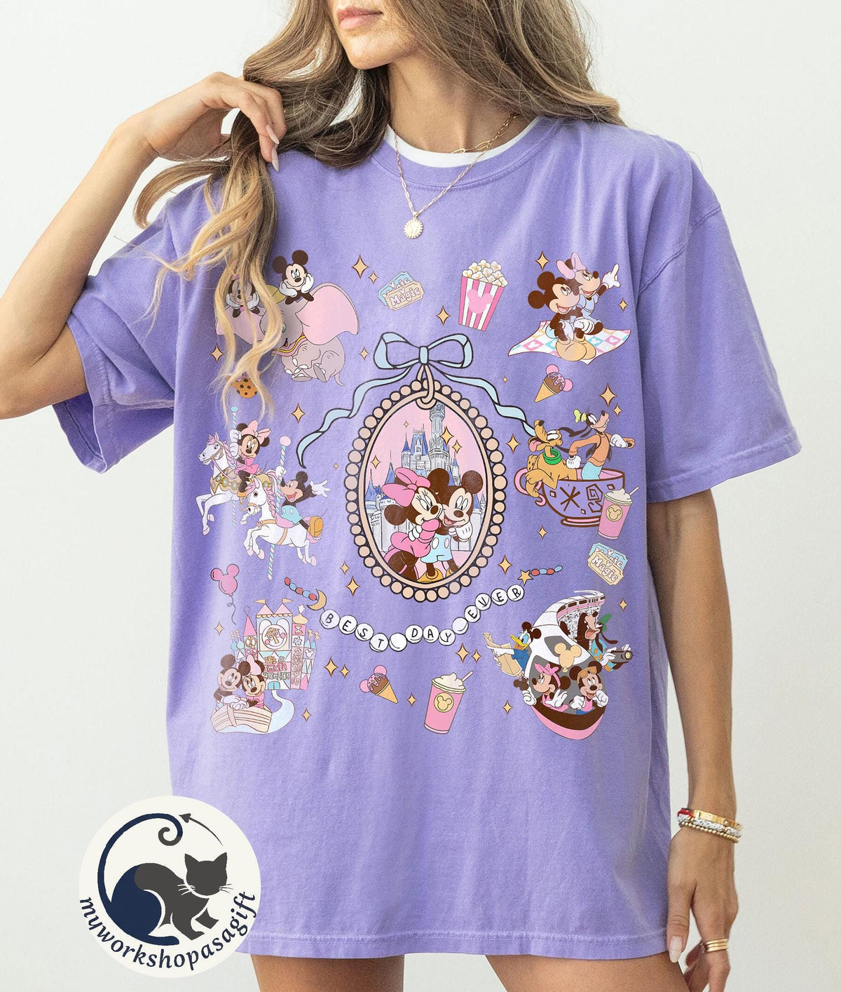 Retro Coquette Bows Mickey and Minnie — Gildan Sweatshirt fan art by Snagva (4)