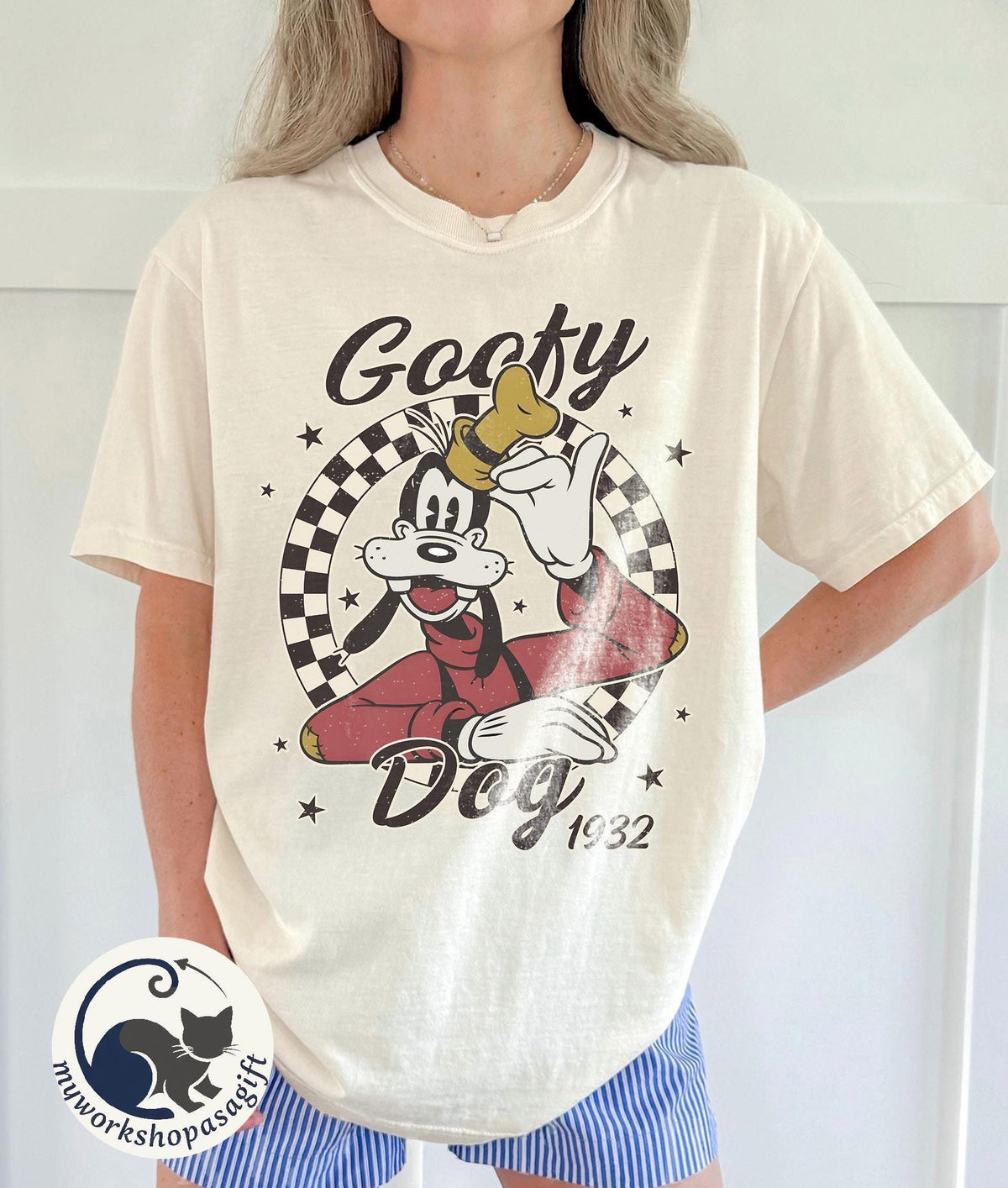 Retro Checkered Disney — Comfort Colors Tee fan art by Snagva (3)