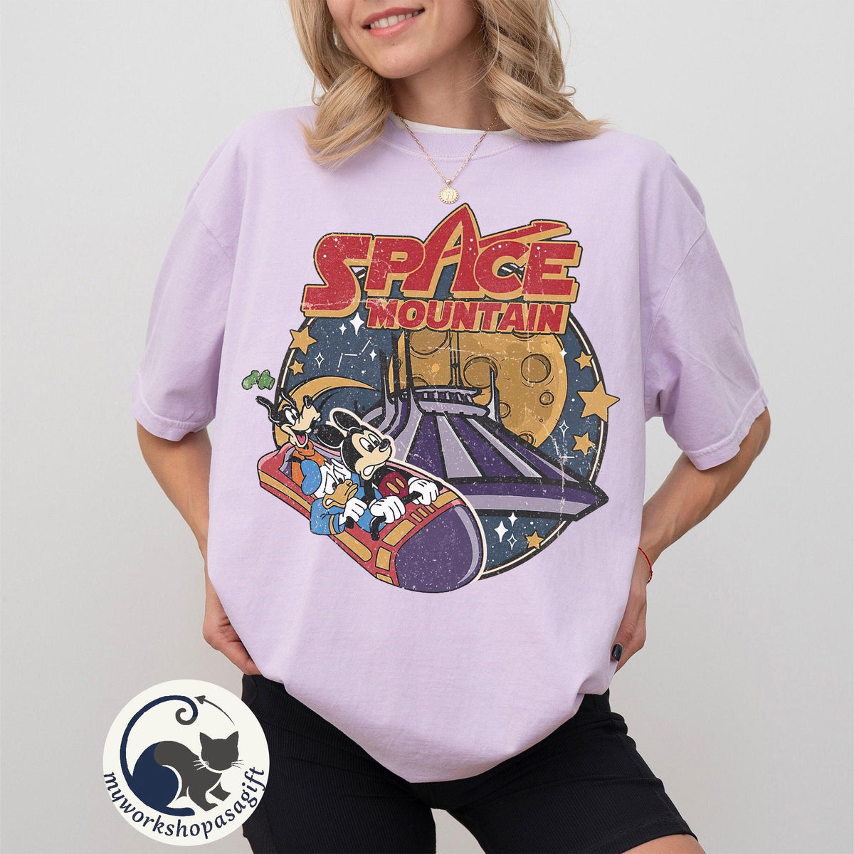 Retro 90s Space Mountain Comfort Colors — Bella+Canvas Tee fan art by Snagva