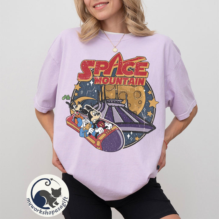 Retro 90s Space Mountain Comfort Colors — Bella+Canvas Tee fan art by Snagva