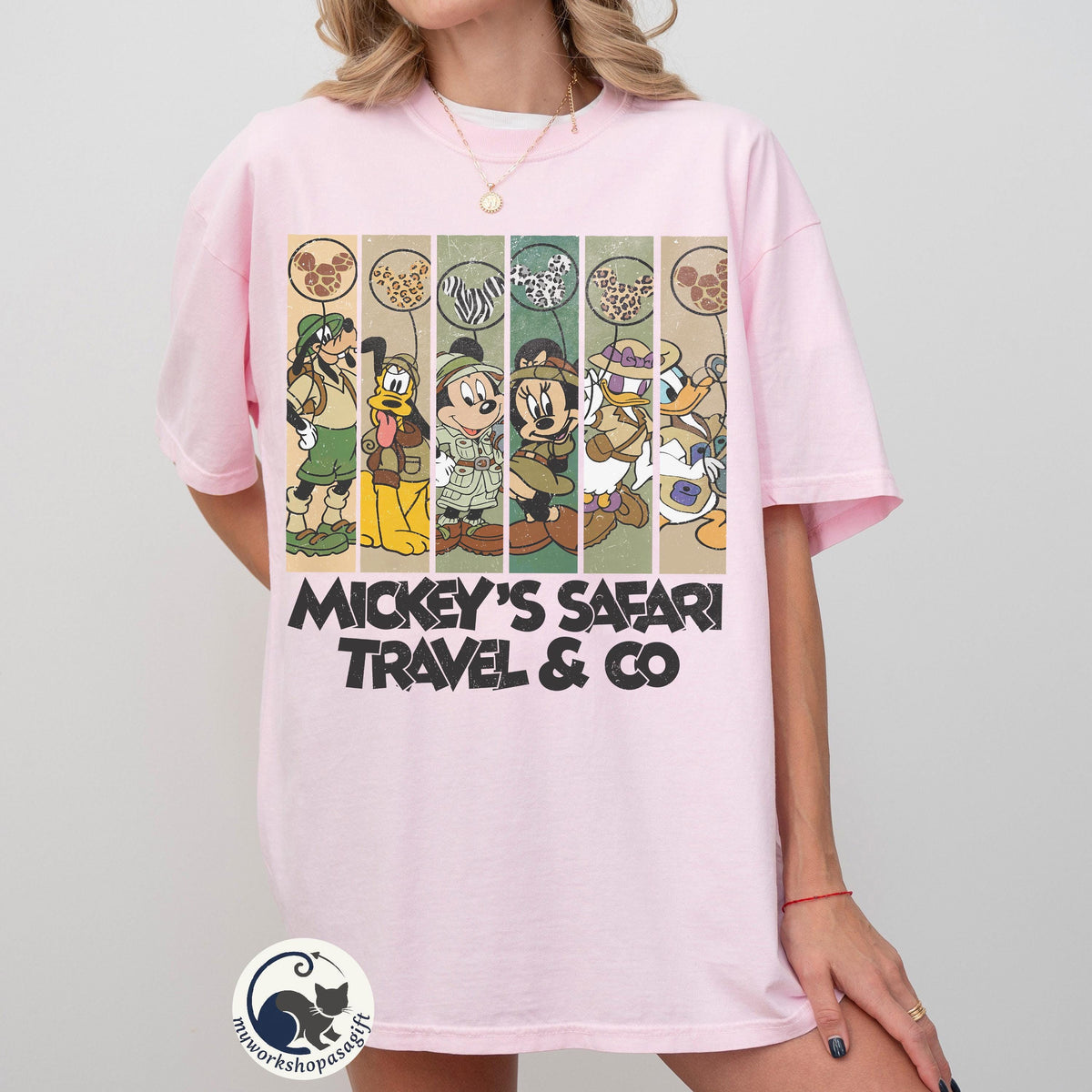 Mickey and Friends Safari Comfort Colors — Bella+Canvas Tee fan art by Snagva (5)