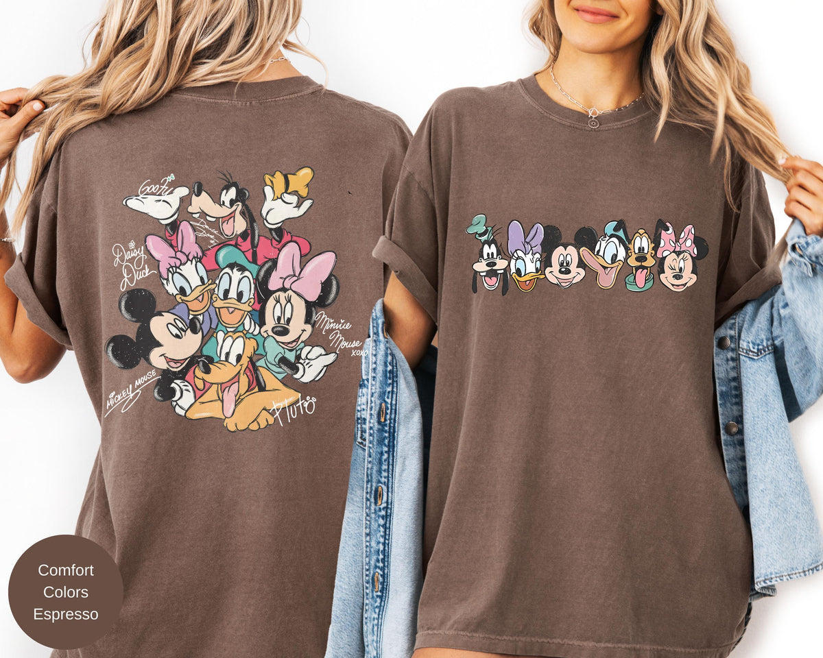 Retro Mickey and Friends Signatures — Comfort Colors Tee fan art by Snagva (3)