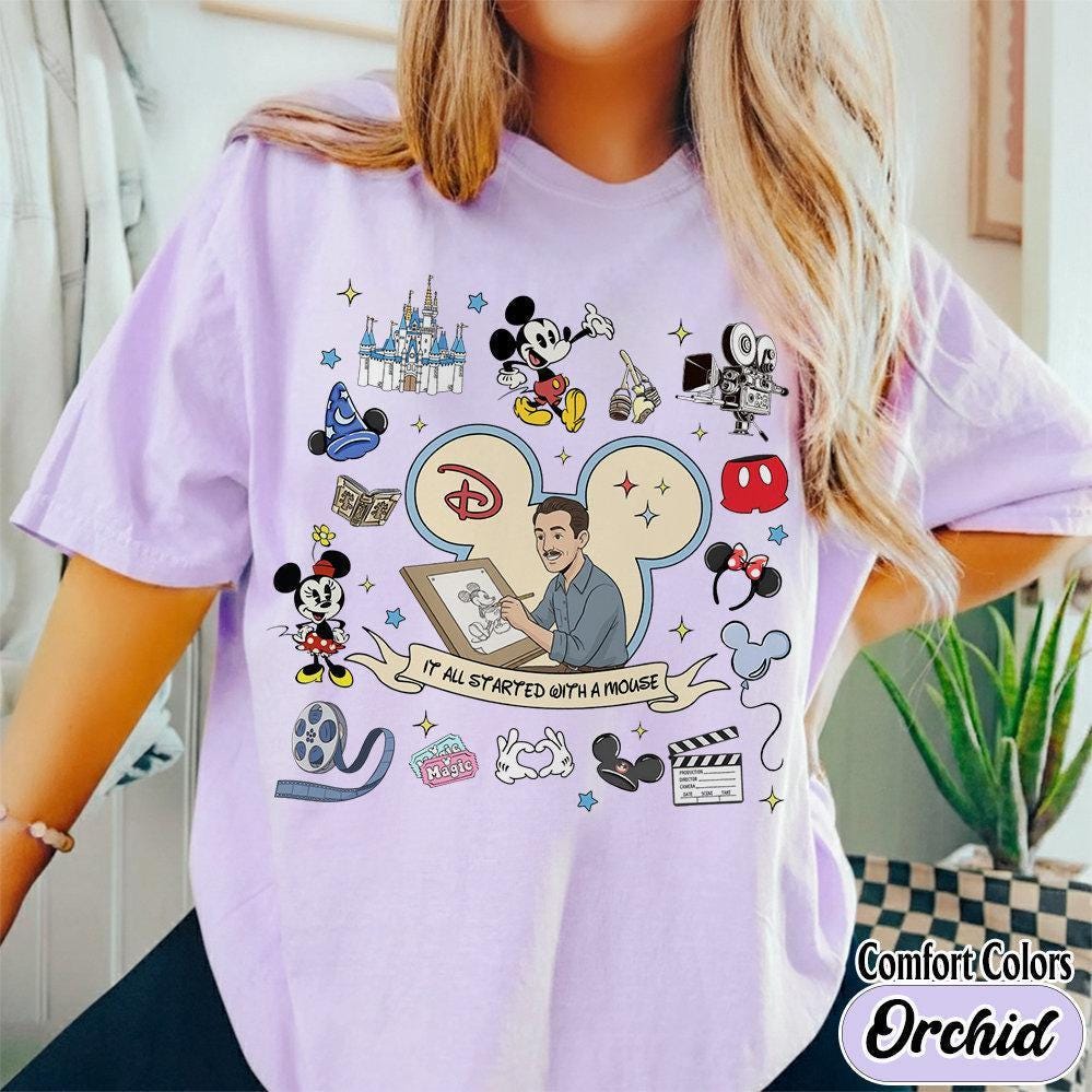 Retro Walt and Mickey Partner Watercolor — Bella+Canvas Tee fan art by Snagva (5)