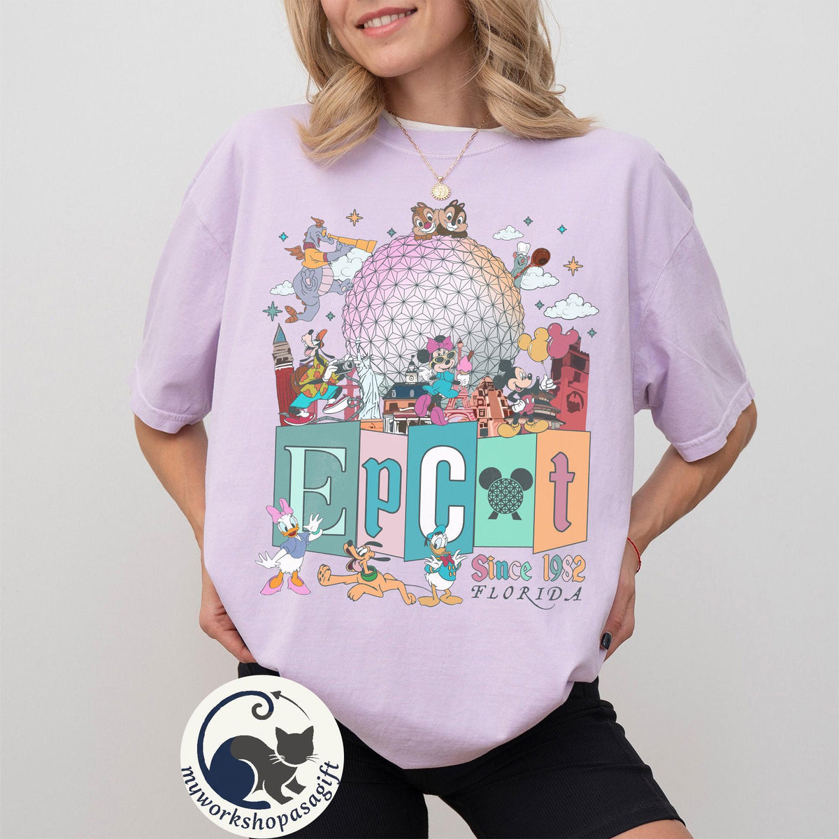 Mickey Friends Epcot World Tour Comfort Colors Shirt Since 1 — Gildan Sweatshirt fan art by Snagva
