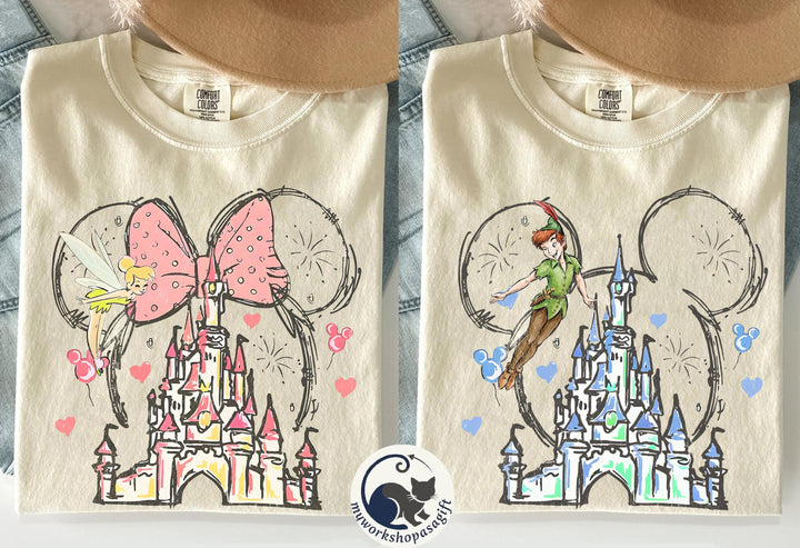 Disney Mickey Minnie Mouse Castle — Bella+Canvas Tee fan art by Snagva