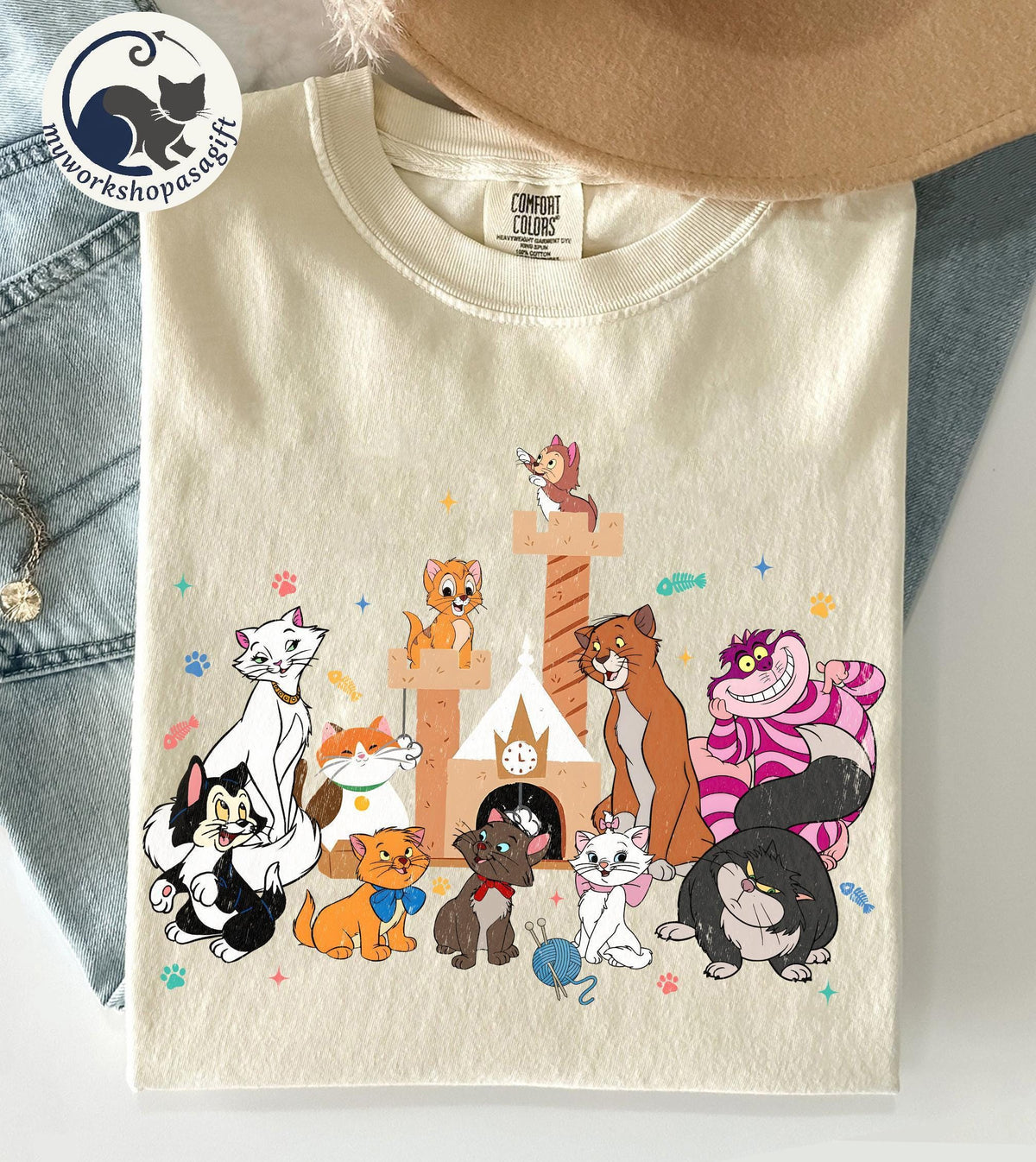 Disney Cats Character Group Kitten Friends — Bella+Canvas Tee fan art by Snagva (4)