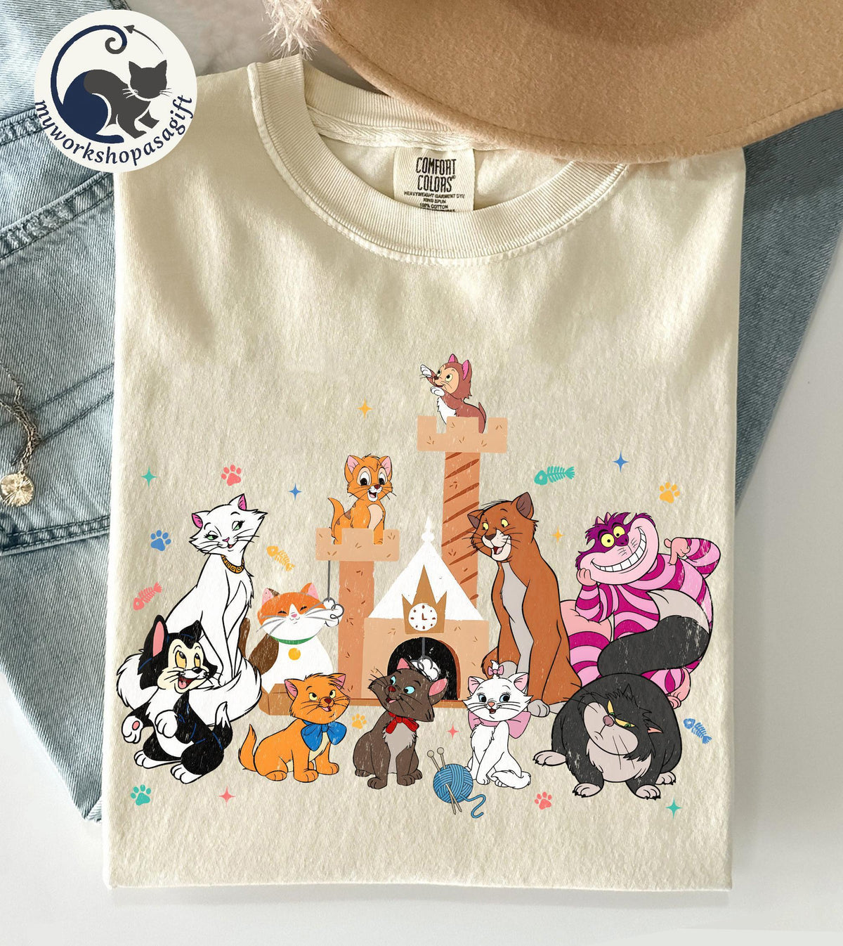 Disney Cats Character Group Kitten Friends — Gildan Hoodie fan art by Snagva (4)