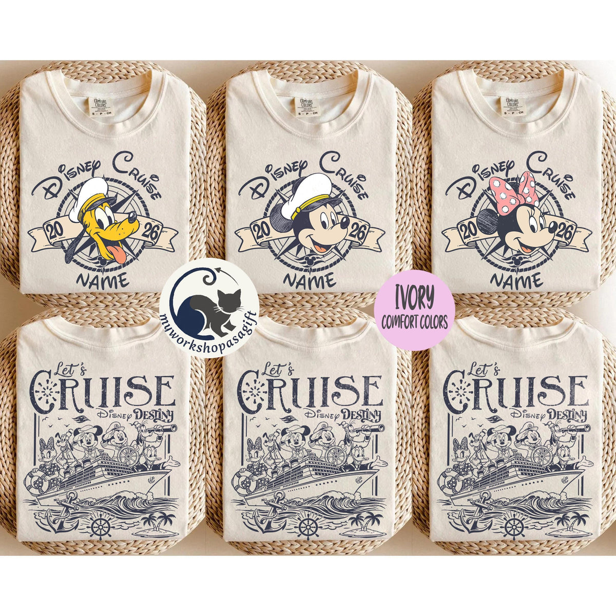 Custom Name Disney Cruise Family Trip 2026 Shirts — Comfort Colors Tee fan art by Snagva (2)