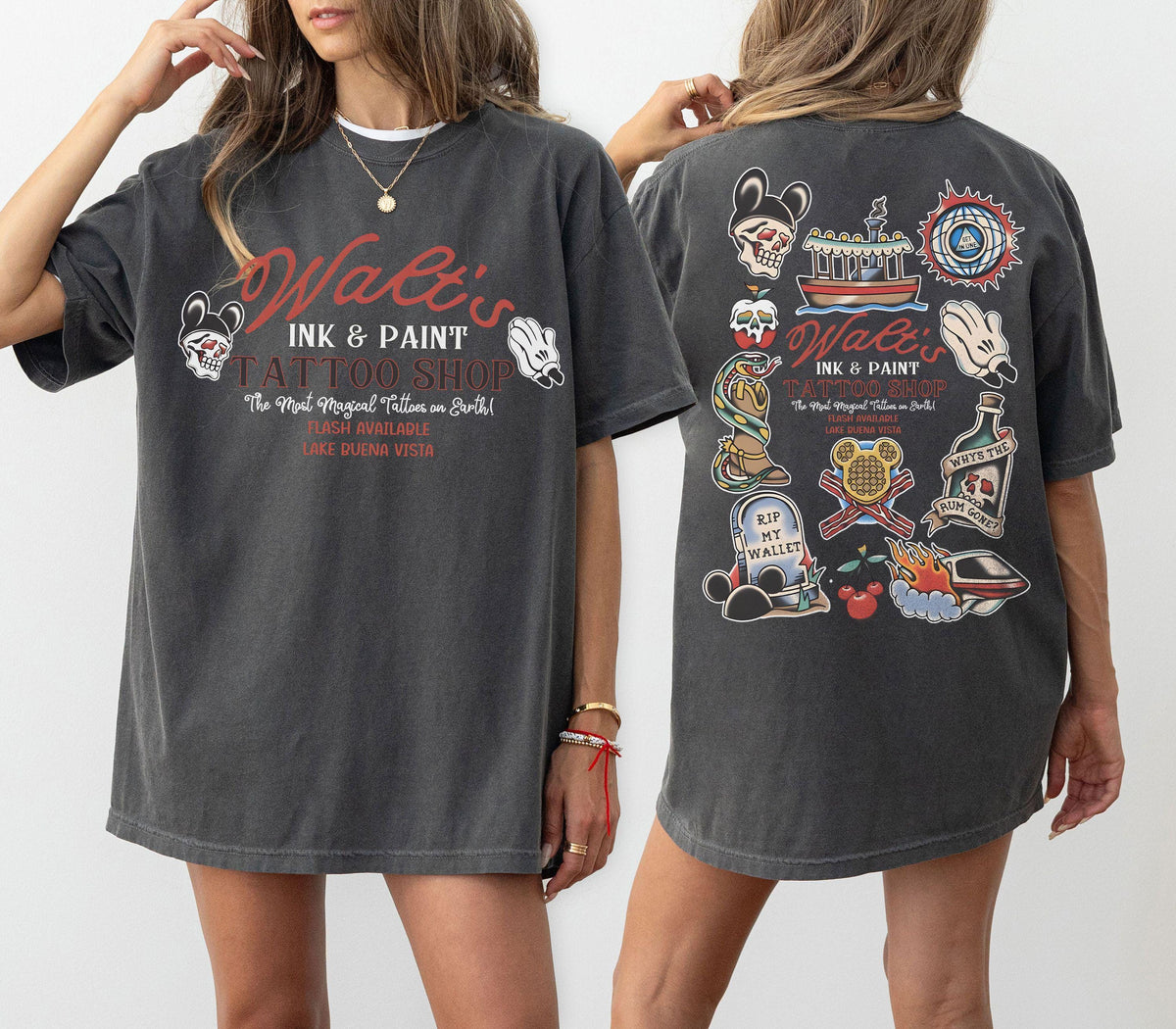 Retro Walt's Ink & Paint Tattoo Shop — Bella+Canvas Tee fan art by Snagva (5)