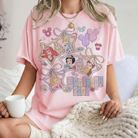 Coquette Bows Disney Princess Birthday Comfort Colors — Bella+Canvas Tee fan art by Snagva