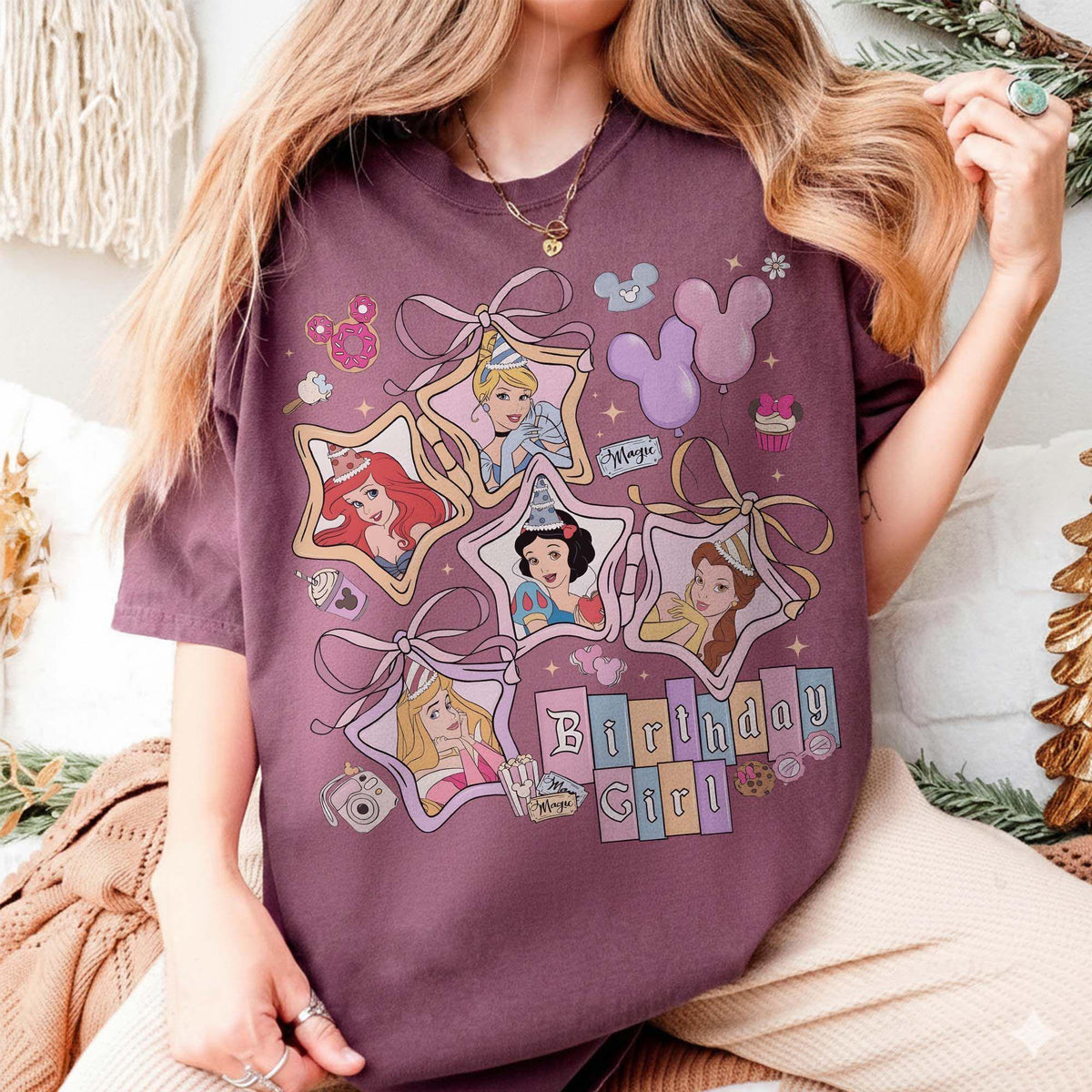 Coquette Bows Disney Princess Birthday Comfort Colors — Comfort Colors Tee fan art by Snagva (4)