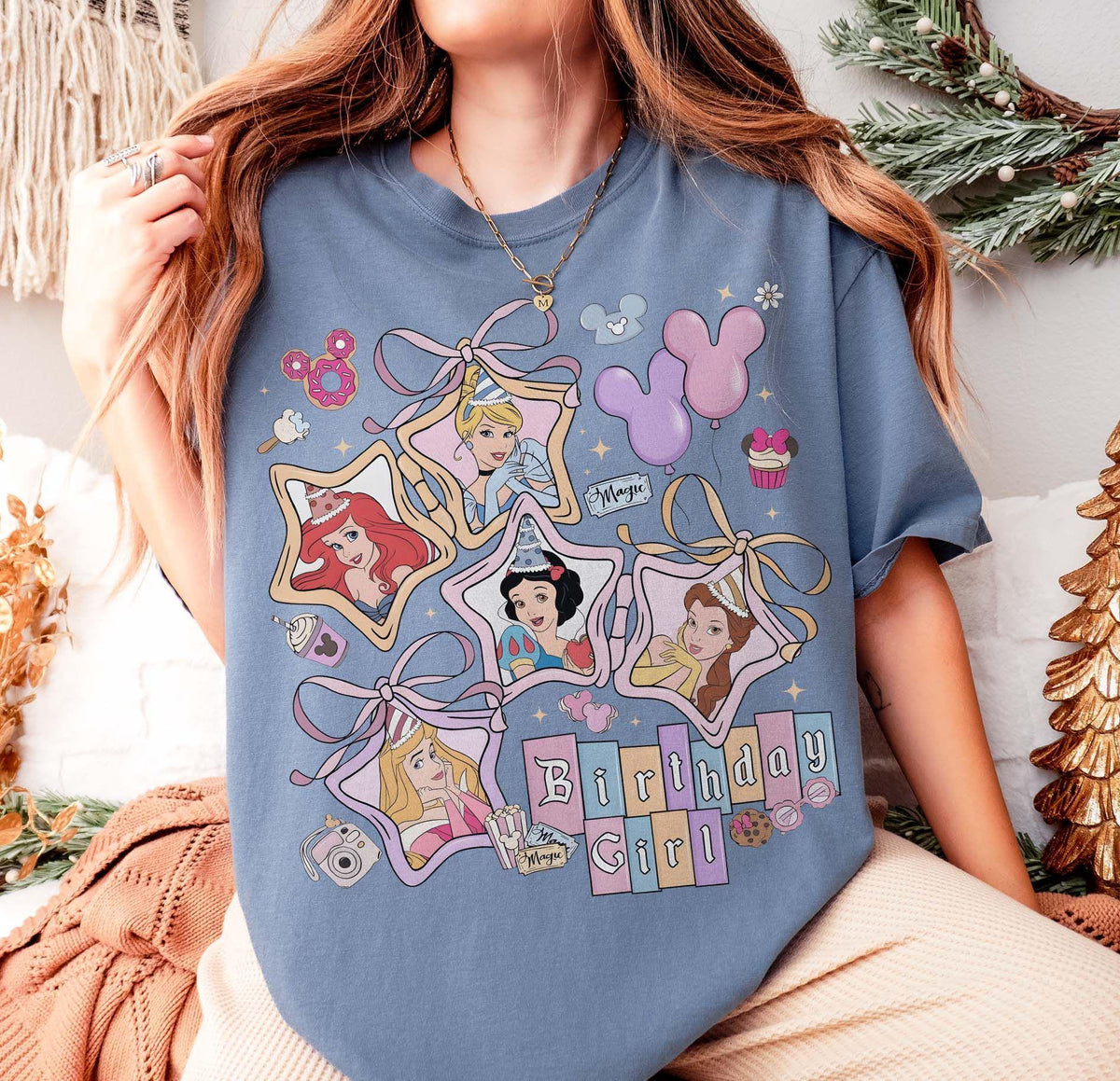Coquette Bows Disney Princess Birthday Comfort Colors — Bella+Canvas Tee fan art by Snagva (7)