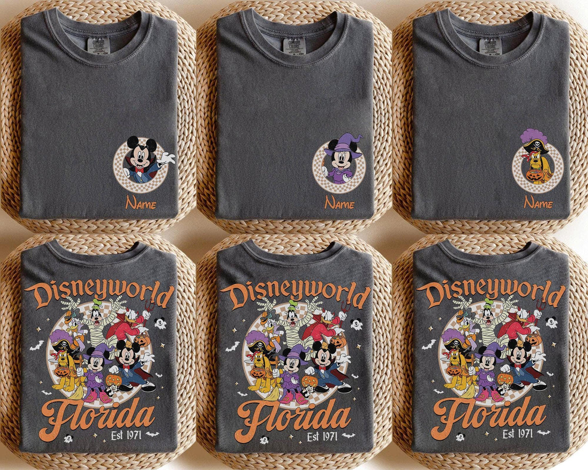 Custom Disneyworld Mickey Friends Halloween — Comfort Colors Tee fan art by Snagva