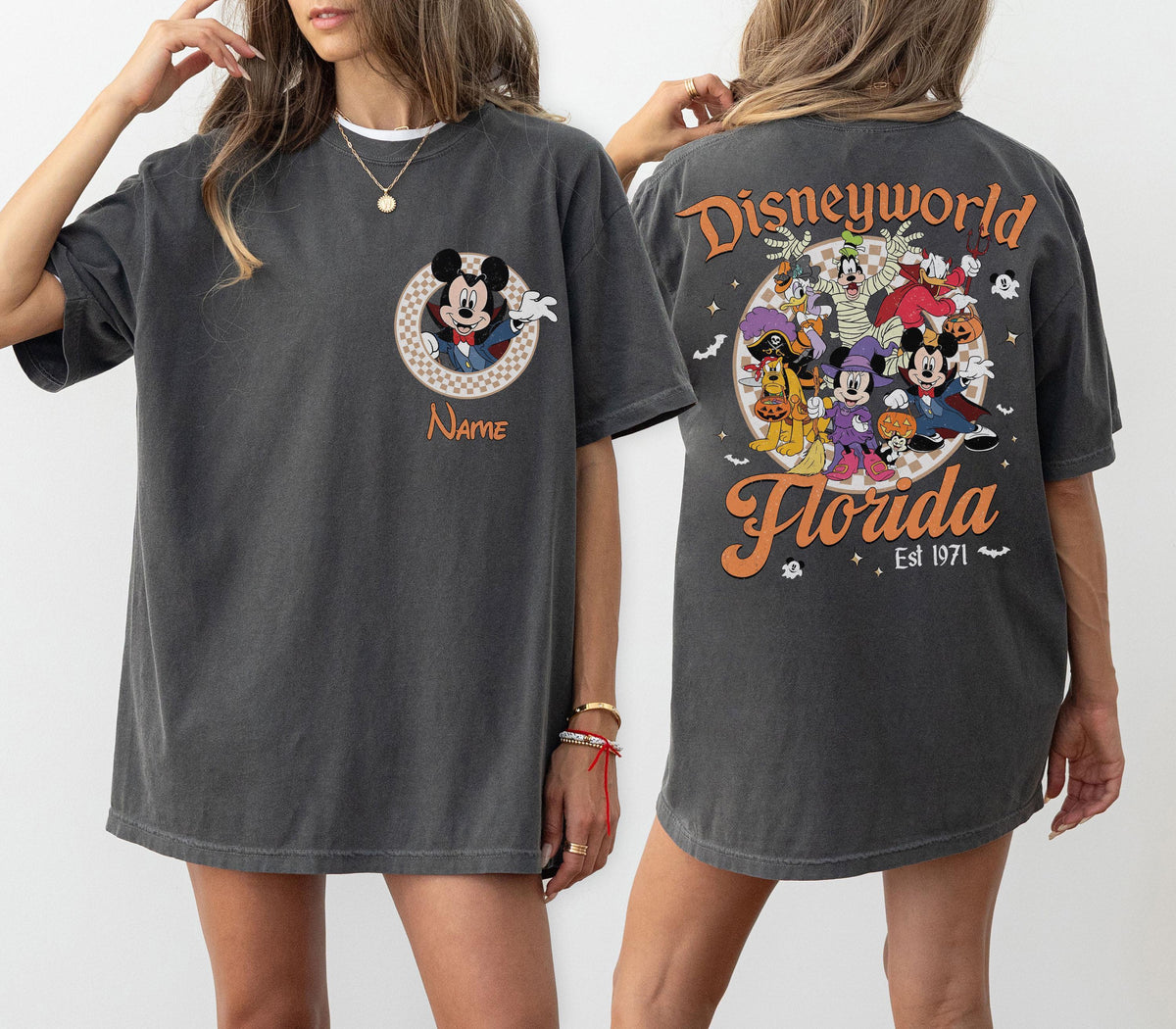 Custom Disneyworld Mickey Friends Halloween — Bella+Canvas Tee fan art by Snagva (5)