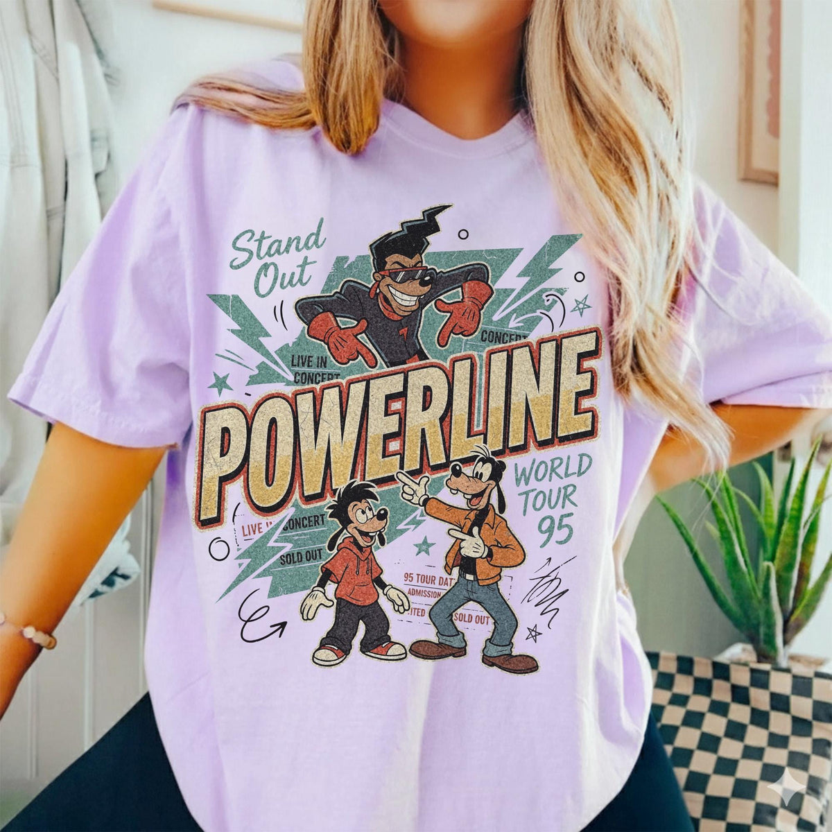Comfort Colors A Goofy Movie Powerline World Tour 95 — Bella+Canvas Tee fan art by Snagva (3)