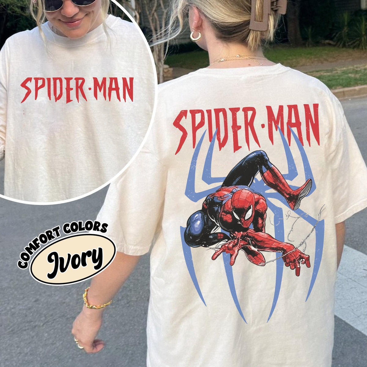 2-Sided Retro Amazing Spider-Man Comfort Colors — Gildan Hoodie fan art by Snagva (3)