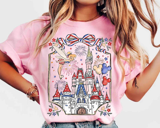 250th America Anniversary Disney Castle — Bella+Canvas Tee