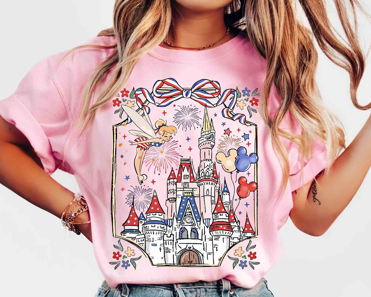 250th America Anniversary Disney Castle — Comfort Colors Tee fan art by Snagva (2)