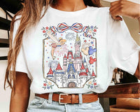 250th America Anniversary Disney Castle — Bella+Canvas Tee fan art by Snagva (3)