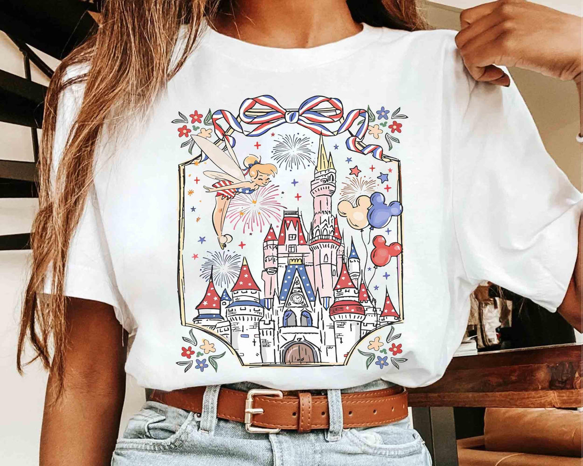 250th America Anniversary Disney Castle — Comfort Colors Tee fan art by Snagva (3)