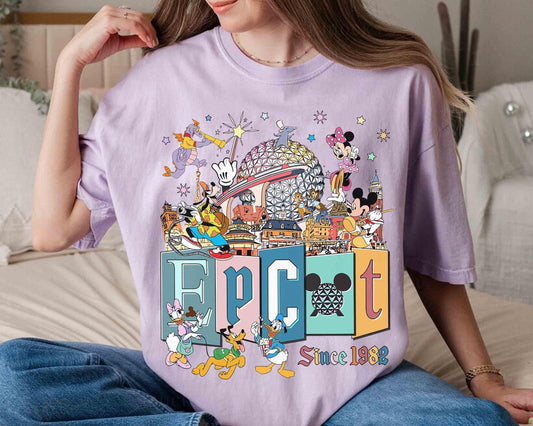 Comfort Colors Epcot Mickey Friends Since 1982 Tour — Gildan Sweatshirt