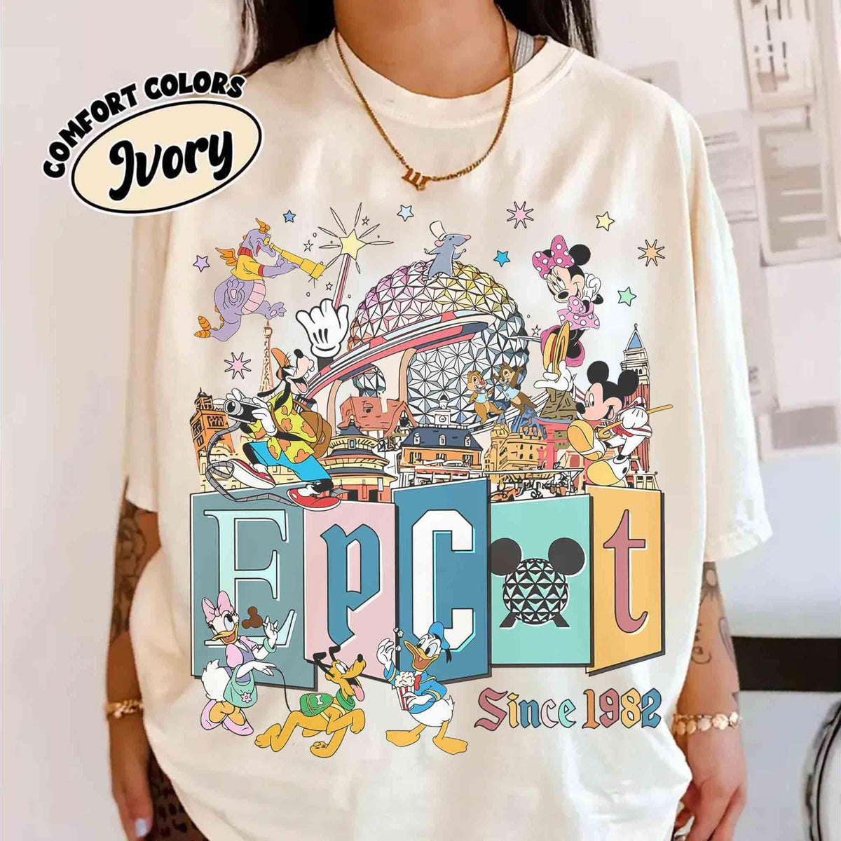 Comfort Colors Epcot Mickey Friends Since 1982 Tour — Comfort Colors Tee fan art by Snagva (4)