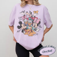 Retro Comfort Colors Mickey and Friends Signatures — Bella+Canvas Tee fan art by Snagva