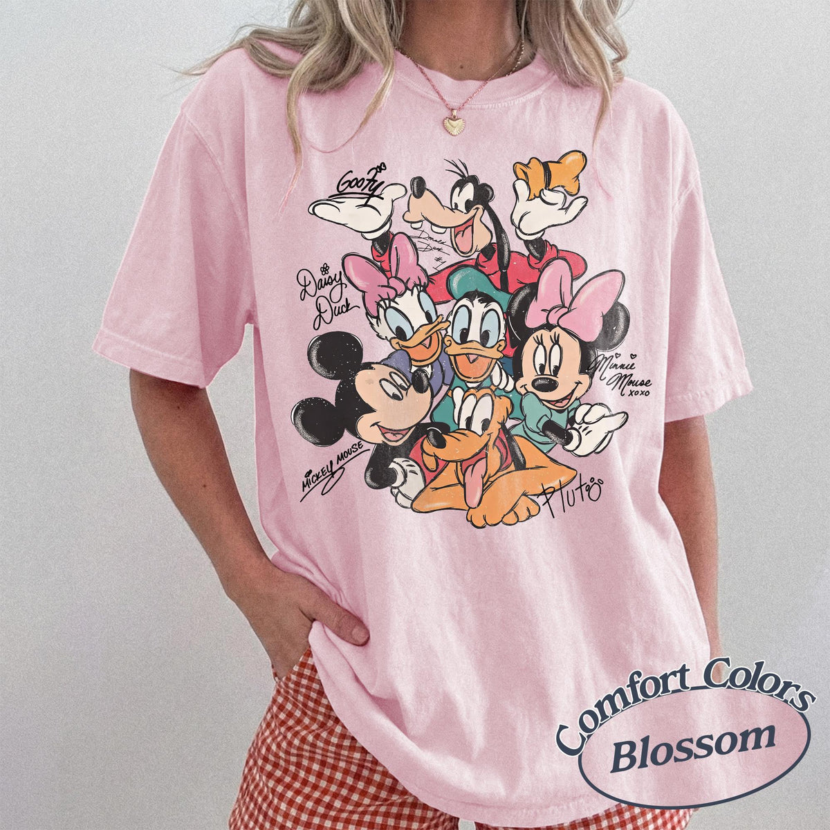 Retro Comfort Colors Mickey and Friends Signatures — Gildan Sweatshirt fan art by Snagva (3)