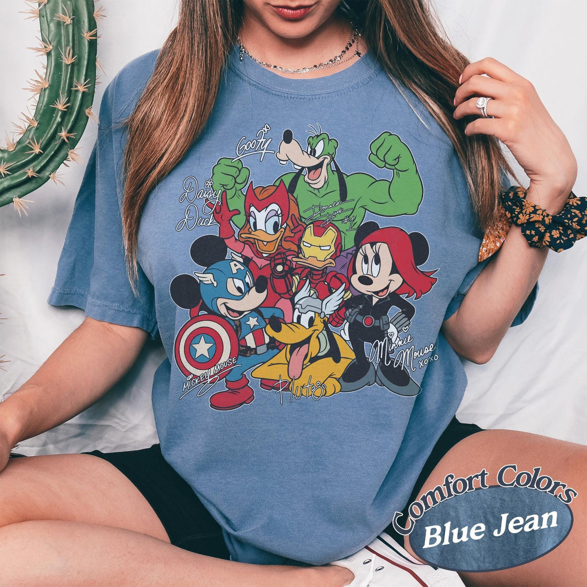 Retro Mickey and Friends Signatures Marvel Comfort Colors — Bella+Canvas Tee fan art by Snagva (2)