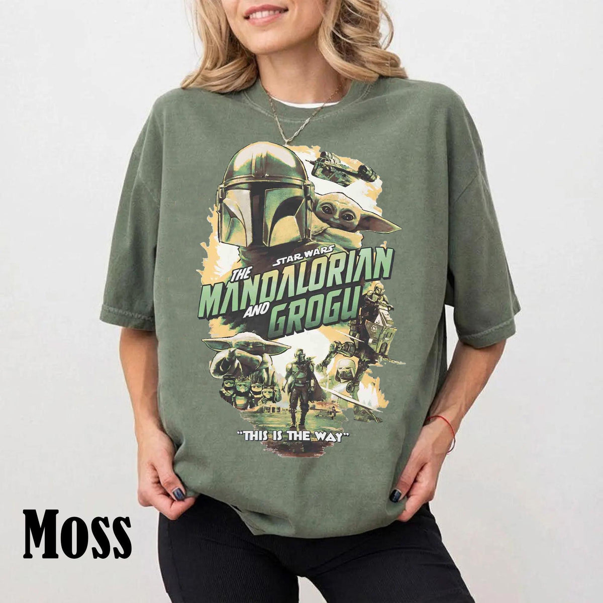 Retro Star Wars The Mandalorian And Grogu — Comfort Colors Tee fan art by Snagva (3)