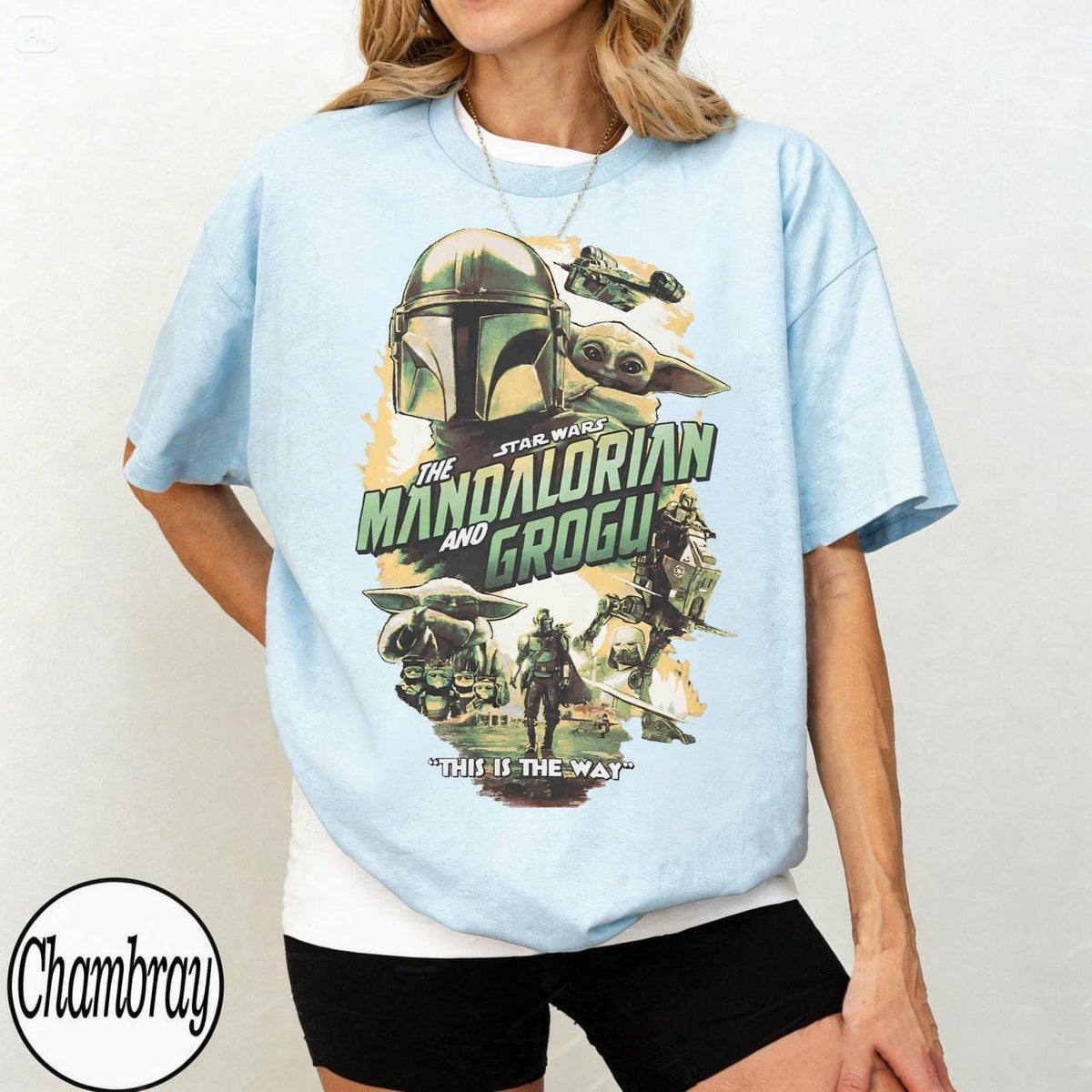 Retro Star Wars The Mandalorian And Grogu — Comfort Colors Tee fan art by Snagva (4)
