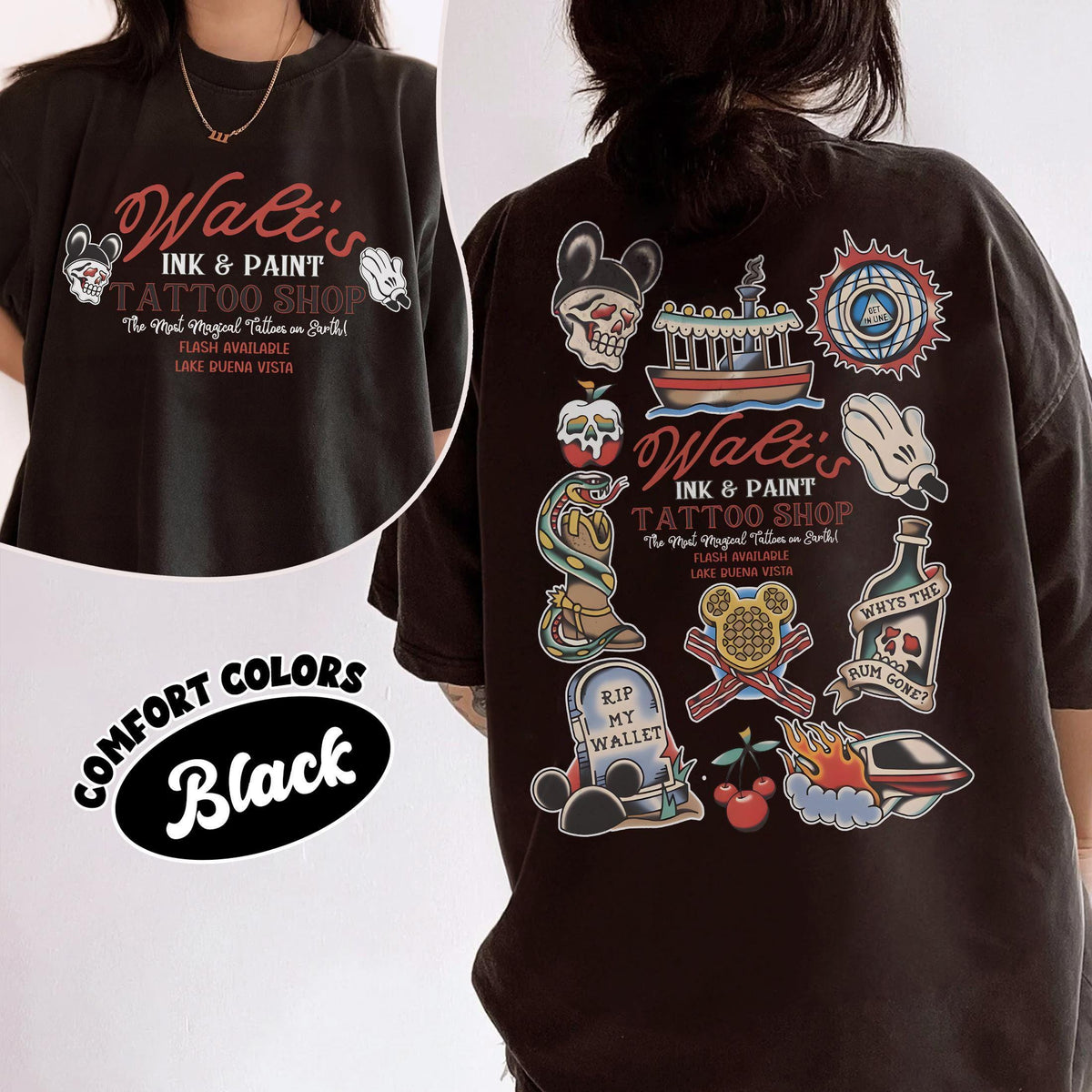 Retro Walt's Ink & Paint Tattoo Shop — Gildan Sweatshirt fan art by Snagva (3)