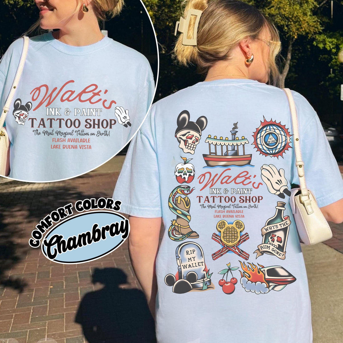 Retro Walt's Ink & Paint Tattoo Shop — Gildan Hoodie fan art by Snagva (4)