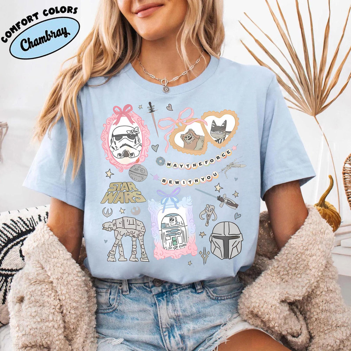 Retro Comfort Colors® Coquette Disney Star Wars — Bella+Canvas Tee fan art by Snagva (2)