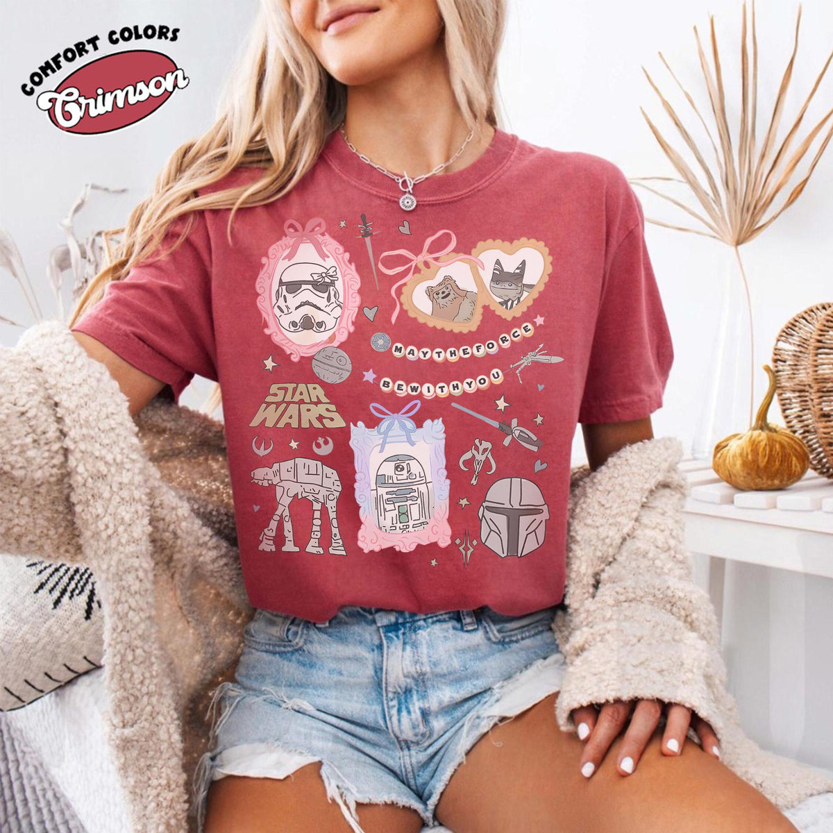 Retro Comfort Colors® Coquette Disney Star Wars — Gildan Hoodie fan art by Snagva (4)
