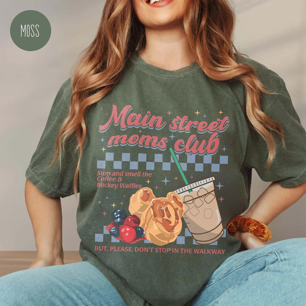 Retro Main Street Mom Club — Bella+Canvas Tee fan art by Snagva (2)