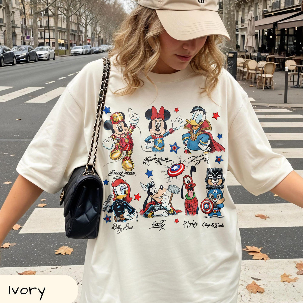 Disney Mickey & Friends Marvel Avengers Signatures — Comfort Colors Tee fan art by Snagva (4)