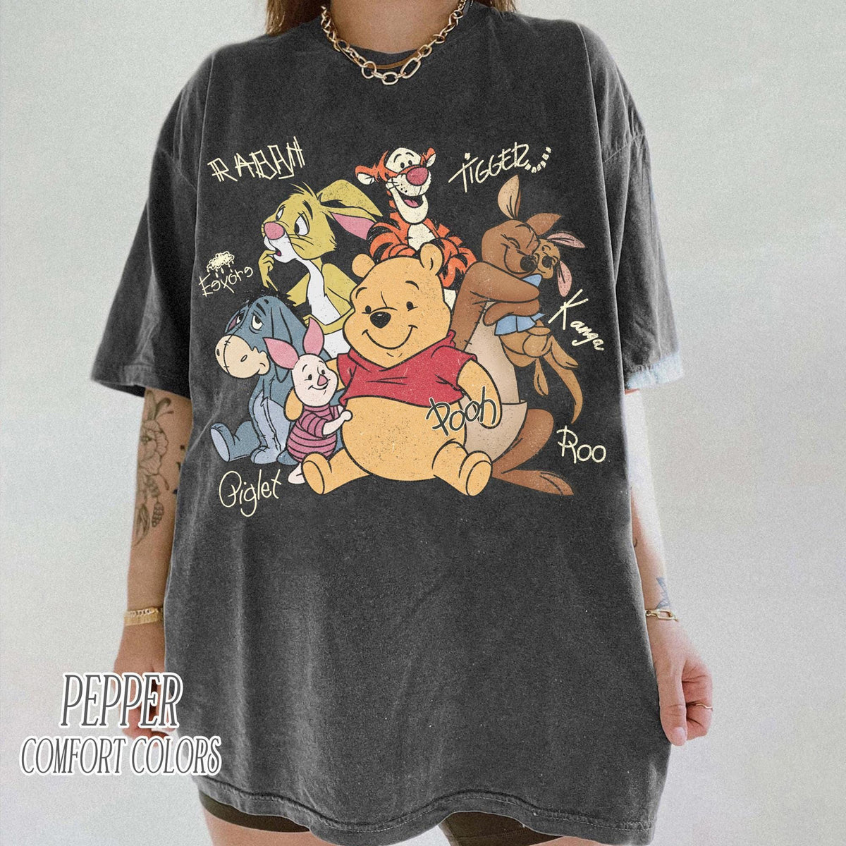 Retro Pooh and Friends Signature Comfort Colors — Gildan Sweatshirt fan art by Snagva (4)