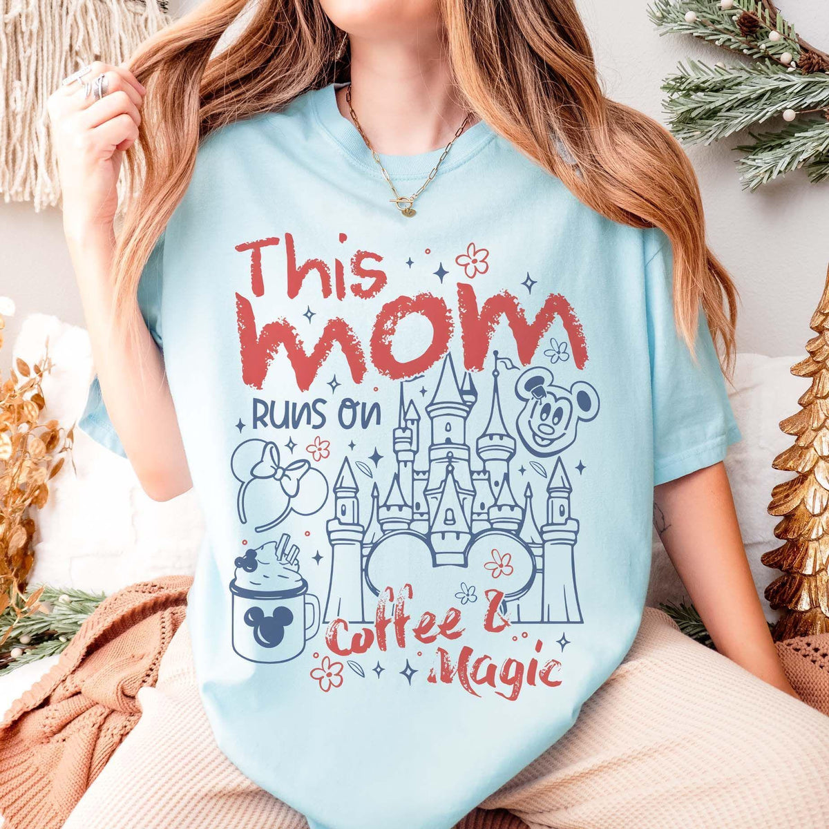 Retro This Mom Runs On Coffee & Magic — Bella+Canvas Tee fan art by Snagva (2)