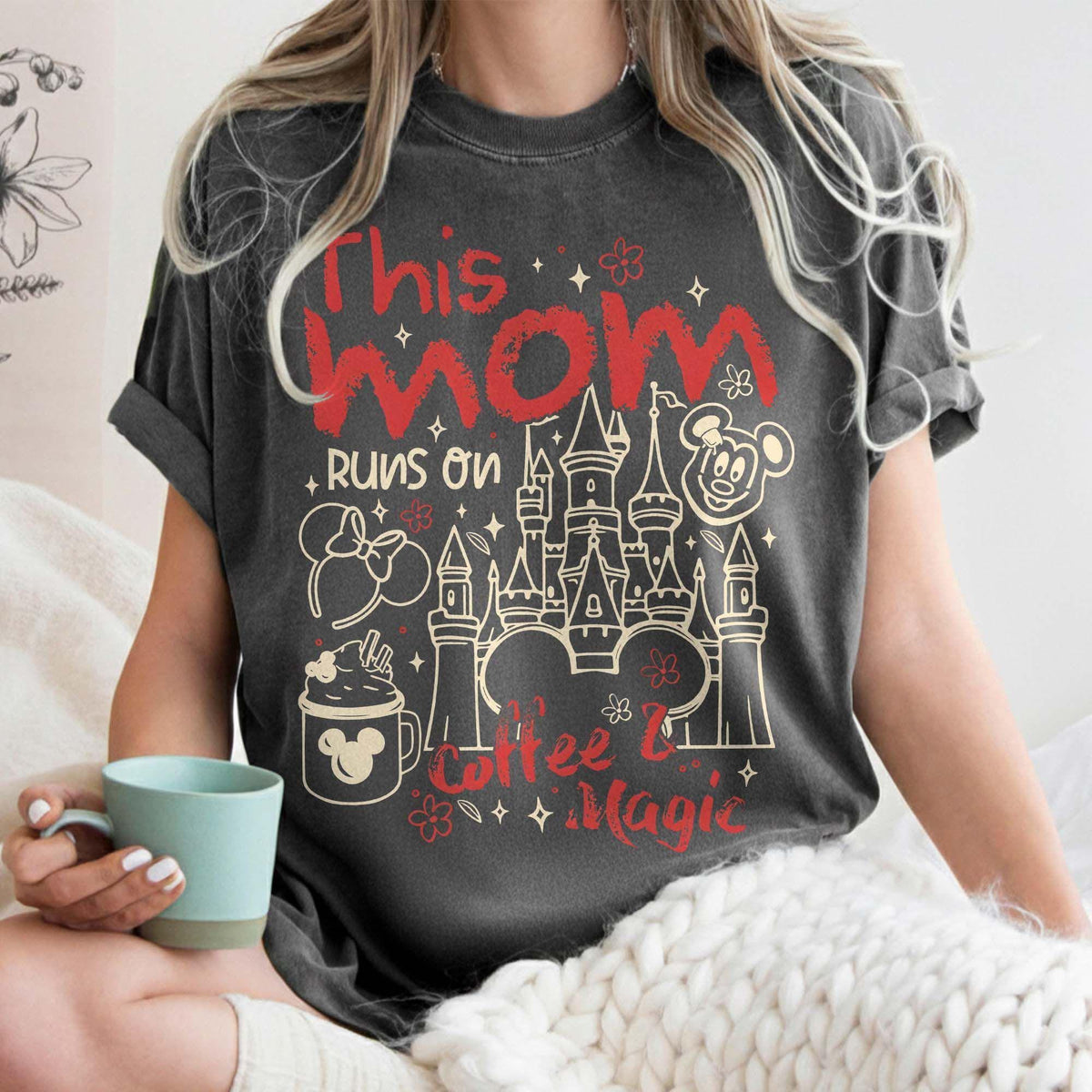 Retro This Mom Runs On Coffee & Magic — Gildan Sweatshirt fan art by Snagva (4)