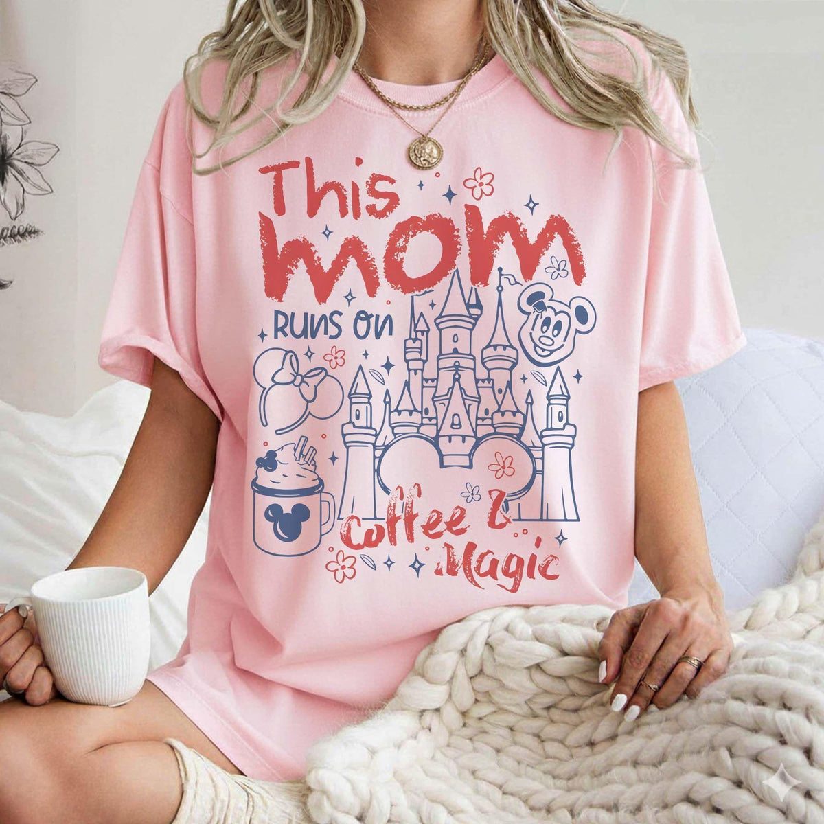 Retro This Mom Runs On Coffee & Magic — Comfort Colors Tee fan art by Snagva (7)
