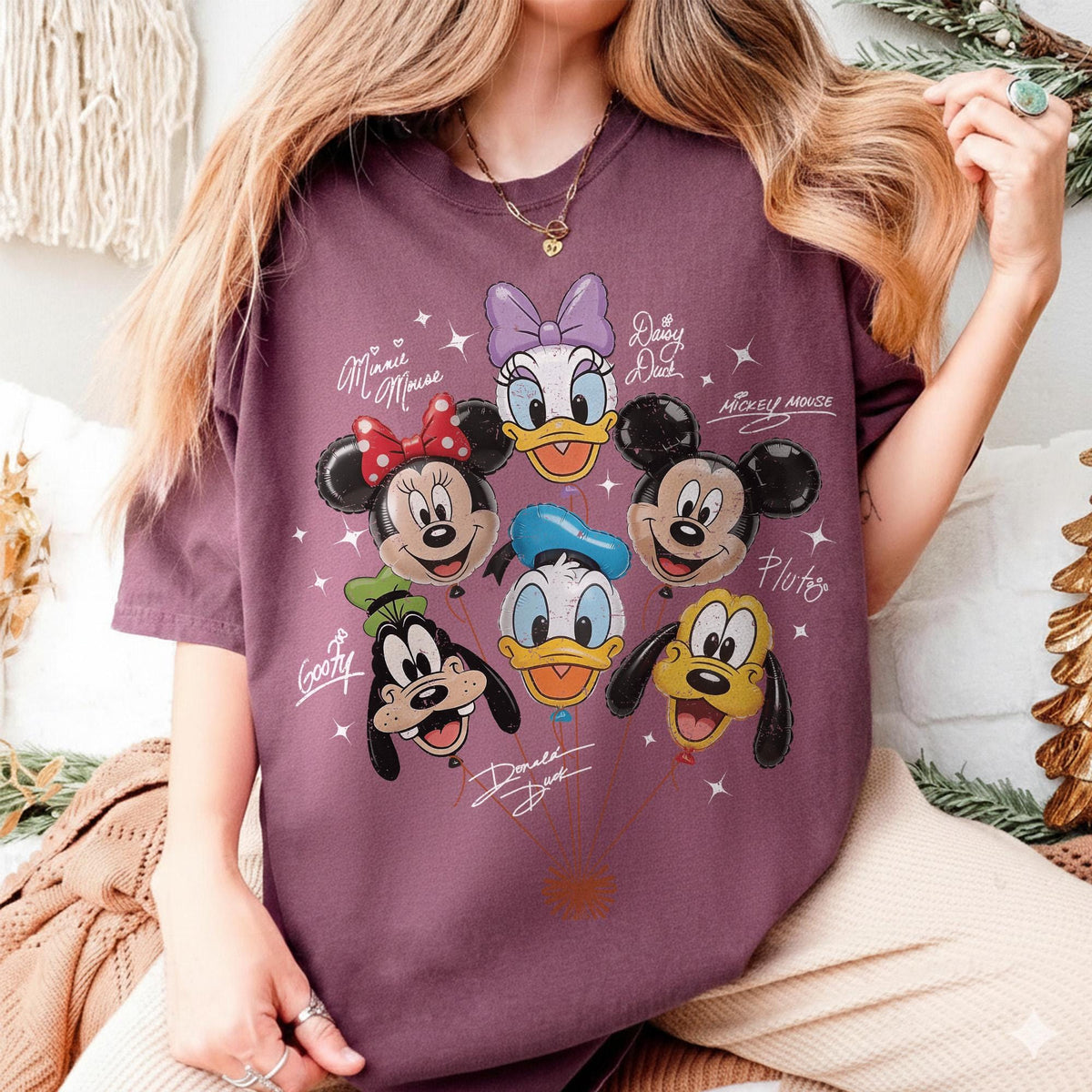 Comfort Colors Retro Mickey and Friends Balloon — Gildan Hoodie fan art by Snagva (3)