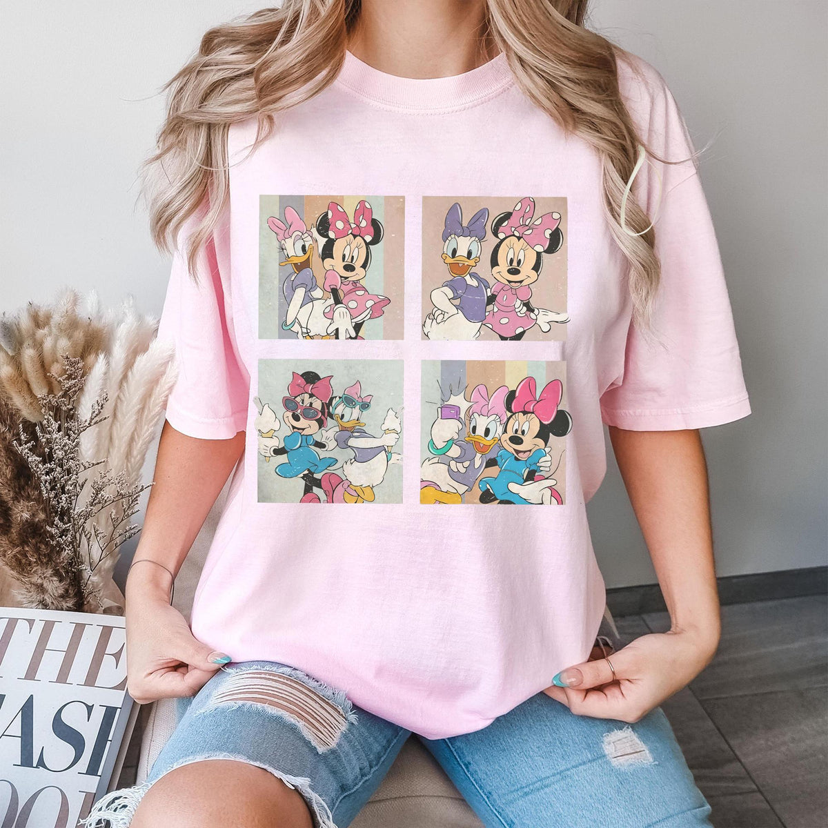 Retro Minnie Daisy Besties — Bella+Canvas Tee fan art by Snagva