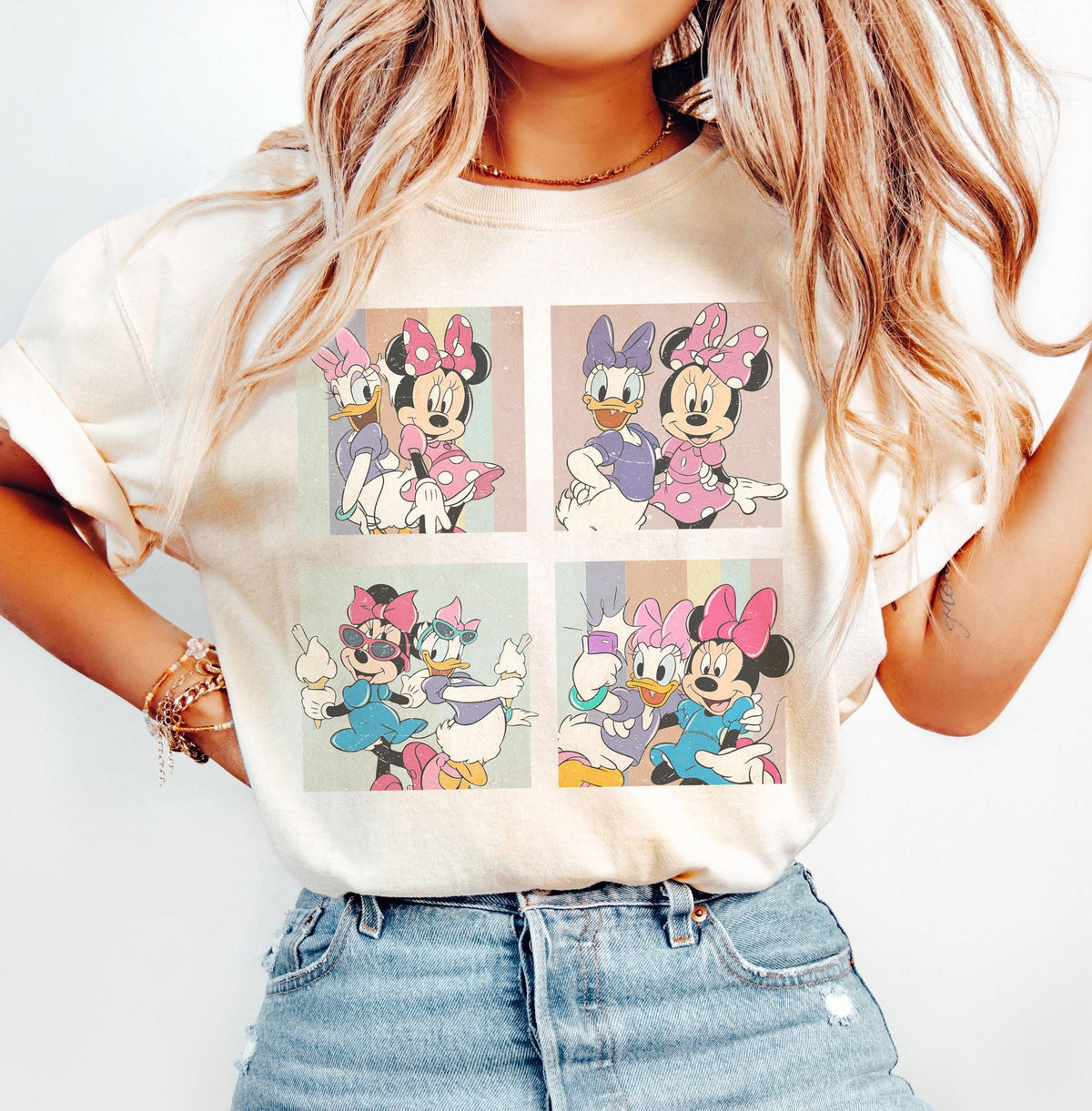 Retro Minnie Daisy Besties — Gildan Hoodie fan art by Snagva (4)