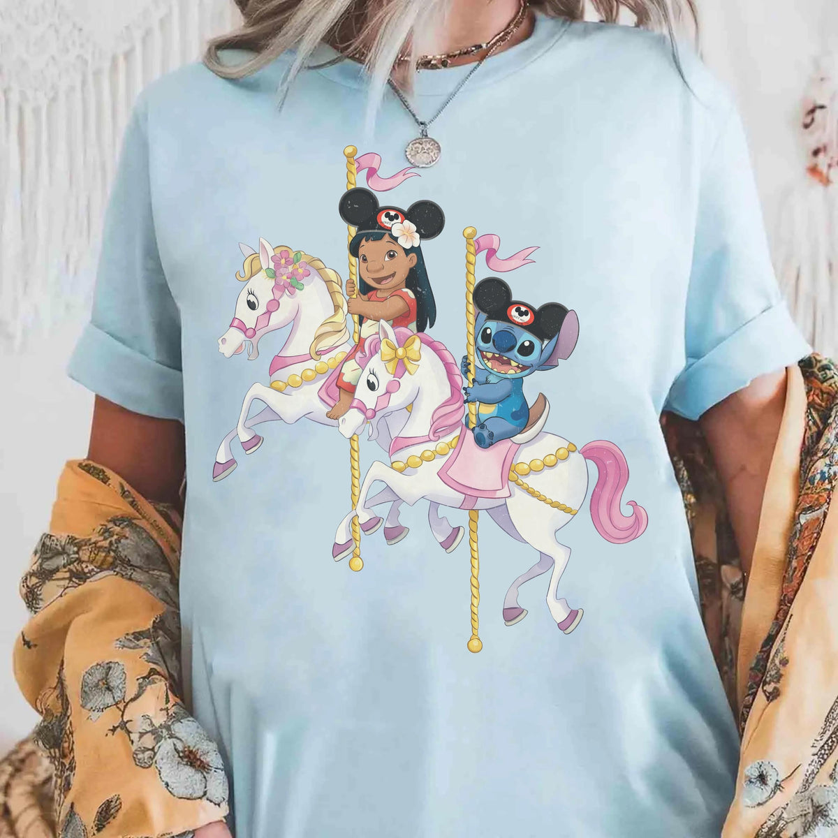 Stitch Lilo Carousel Comfort Colors — Gildan Sweatshirt fan art by Snagva (2)
