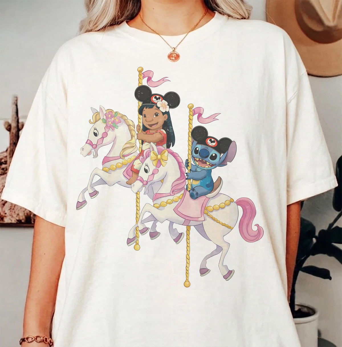 Stitch Lilo Carousel Comfort Colors — Gildan Hoodie fan art by Snagva (6)