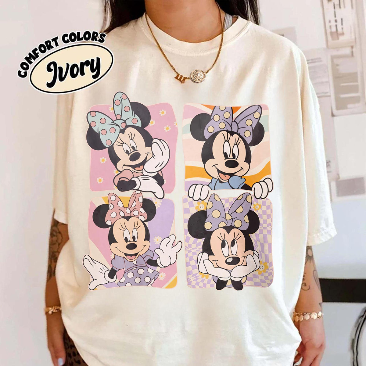 Retro Minnie Mouse Comfort Colors — Bella+Canvas Tee fan art by Snagva