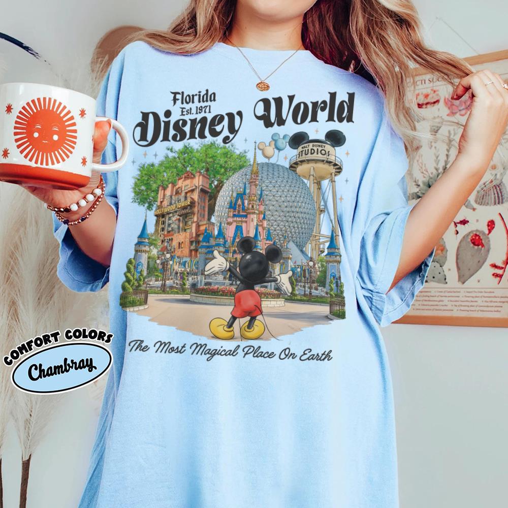 Mickey Mouse Disney World Florida 1971 — Bella+Canvas Tee fan art by Snagva (6)