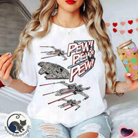 Retro Star Wars Starship Battle Pew Pew Pew — Comfort Colors Tee fan art by Snagva (3)