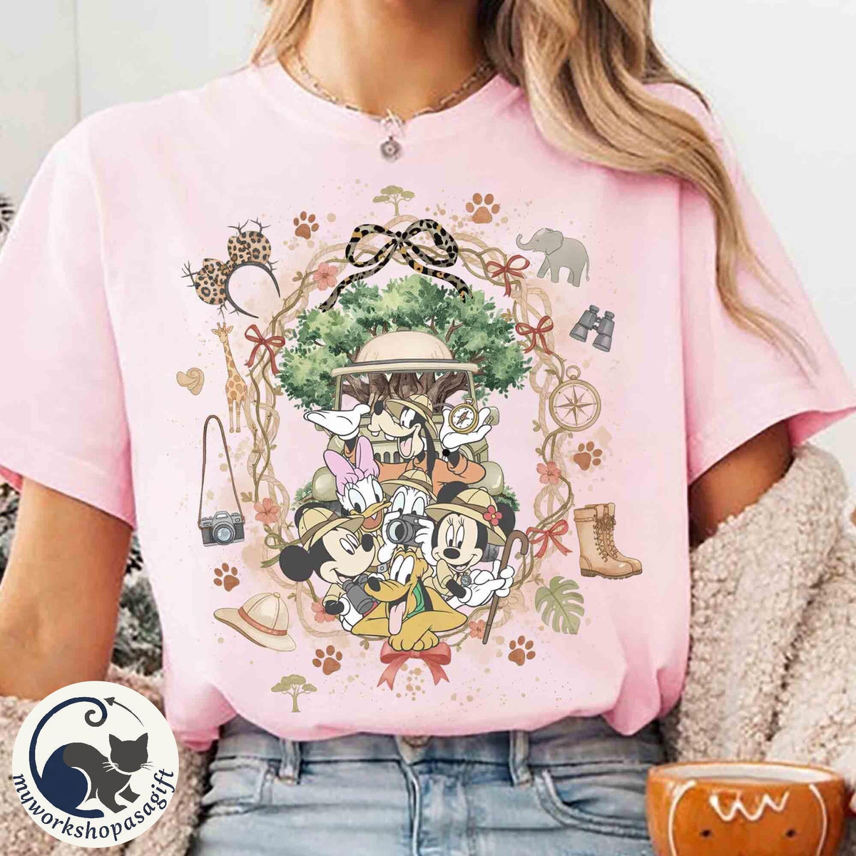 Coquette Bow Mickey & Friends Animal Kingdom — Gildan Hoodie fan art by Snagva (3)